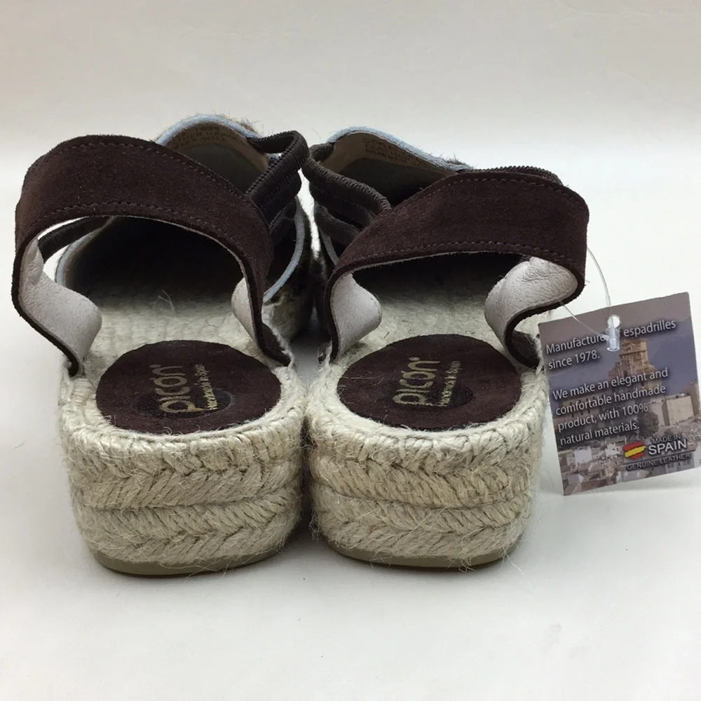 Picon Leopard Leather Handmade Espadrilles NWT